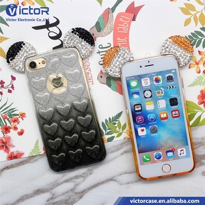 2017 productos más populares calado estilo amor epoxi colorido TPU caja del teléfono celular con pegatina para iPhone 7 - Product Image 5