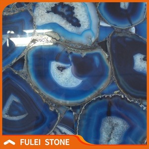 Vente en gros de grandes dalles de pierre d'agate bleue, pierre semi-précieuse - Product Image 2