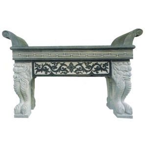 Çin atalarının salonu doğal taş oyma büyük masa budist ekran haraç sunak buda masa satılık - Product Image 5