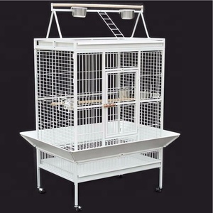 In Ferro battuto di Rotolamento Gabbia del Pappagallo Con Il Basamento - Product Image 1
