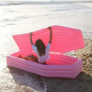Swimming Caskets buoy Custom Inflatable Pink Coffin Pool Float for Halloween gift
