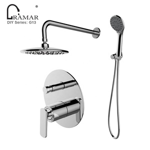 En Laiton massif Salle De Bains Intégrée Mat Noir Ensemble de Robinet de <span class=keywords><strong>Douche</strong></span> sans Douchette - Product Image 6