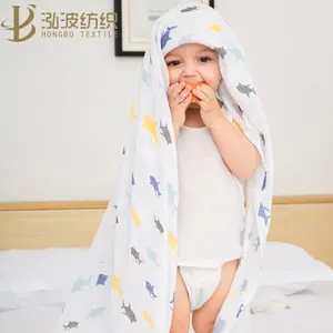Cobertor de musselina para bebês, cobertor de musselina de bambu com 2 camadas, cobertor, venda no atacado de tecido de algodão orgânico