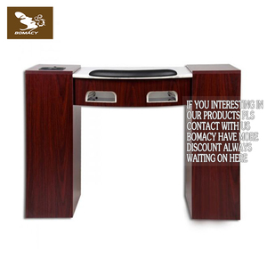 Mesa de manicura de lujo ligera usada de uñas de madera clásica Bomacy con cajones y tapa de mármol - Product Image 5
