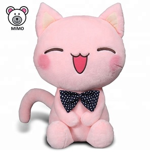 Jouet en peluche réaliste de <span class=keywords><strong>chat</strong></span> rose, 50 cm, avec nœud papillon, Animal en peluche doux, personnalisé et mignon pour enfants, - Product Image 1