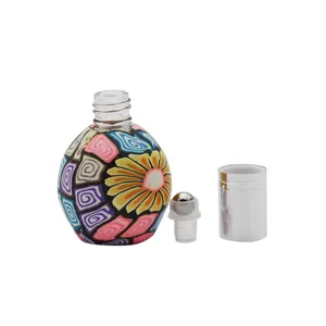 10 ml 15 ml roll on empty patterned glass perfume bottle supplier