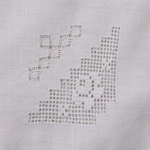 CC001 Federe Decorative in Cotone Ramie <span class=keywords><strong>Bianco</strong></span> con Ricamo a Filo Tirato Fatto a Mano per Natale, Feste e Matrimoni - Product Image 4