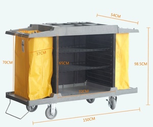 Multifunctionele Goedkope Prijs Hoge Kwaliteit Plastic Medische Winkelwagen Schoonmaken Hotel Housekeeping Logeerkamer <span class=keywords><strong>Service</strong></span> <span class=keywords><strong>Trolley</strong></span> Voor Groothandel