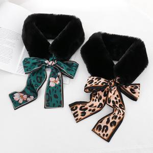 Hot Fashion Winter Frauen Kunst pelz Kragen Leoparden muster Schals Plüsch <span class=keywords><strong>Wrap</strong></span> Korea Fliege Hals wärmer Formale Party Schal - Product Image 5