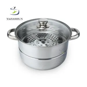 26cm 8.0L Stainless Steel juicer 2 Tier Steamer with Glass Lid