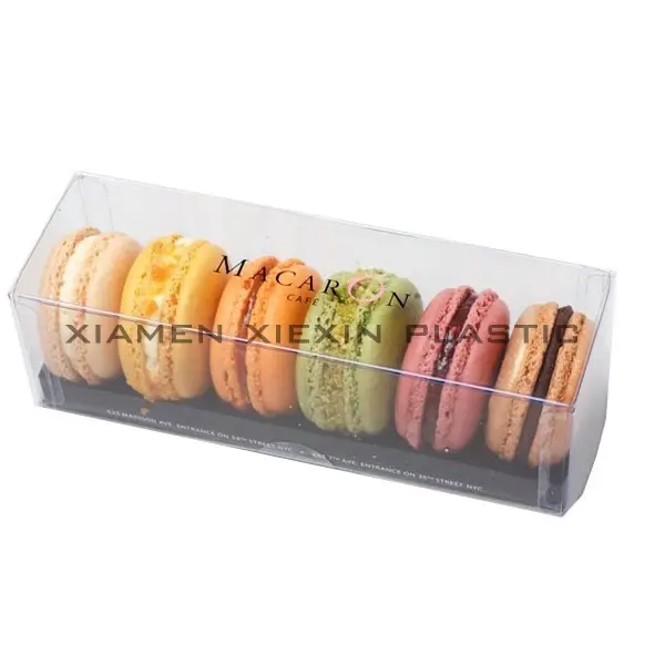 Manufacturer of transparent plastic macarons packaging box,custom pet box for macarons,macarons packaging