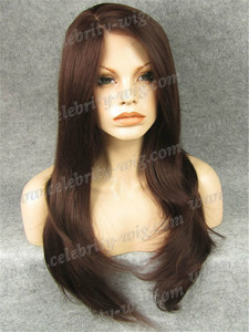 élégant joli cuivré longue cheveux ondés résistant à la chaleur perruque lace front synthétique <span class=keywords><strong>suisse</strong></span> lace - Product Image 3