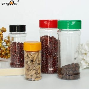 Bocaux à épices en plastique transparent de 500 ml (16 oz) avec couvercle rouge à clapet, trous de tamisage et côtés ouverts pour verser, pot à condiments de 250 ml - Product Image 2