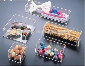 6 Pcs Small Acrylic Box Storage Box Clear Display Case Organizer Lid  Showcase