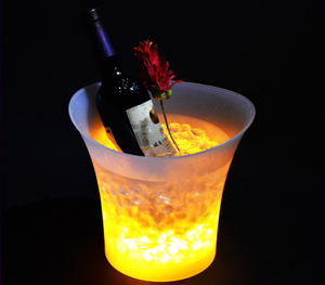 Rétro Champagne Vin LED Seau À Glace 5L Grande Capacité Refroidisseur De Vin Led Étanche avec Changement De Couleurs pour Gage Routes - Product Image 2