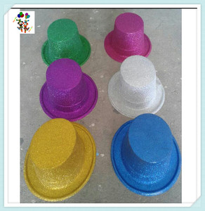 Cheap Party Fancy Dress Costume Plastic <strong>Purple</strong> Color Glitter Top <strong>Hats</strong> HPC-2634 - Product Image 3