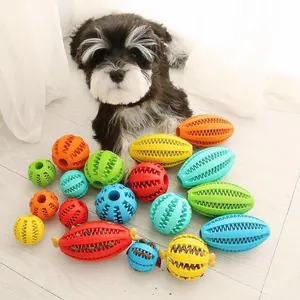 设计师环保橡胶耐用宠物狗咀嚼出牙清洁球柔软互动狗玩具