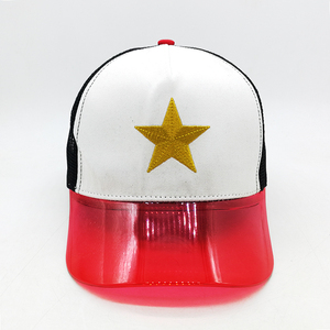 Chapeau de camionneur en mousse de PVC, chapeau rouge avec bord en PVC Transparent, casquette de camionneur en maille à 5 panneaux - Product Image 2