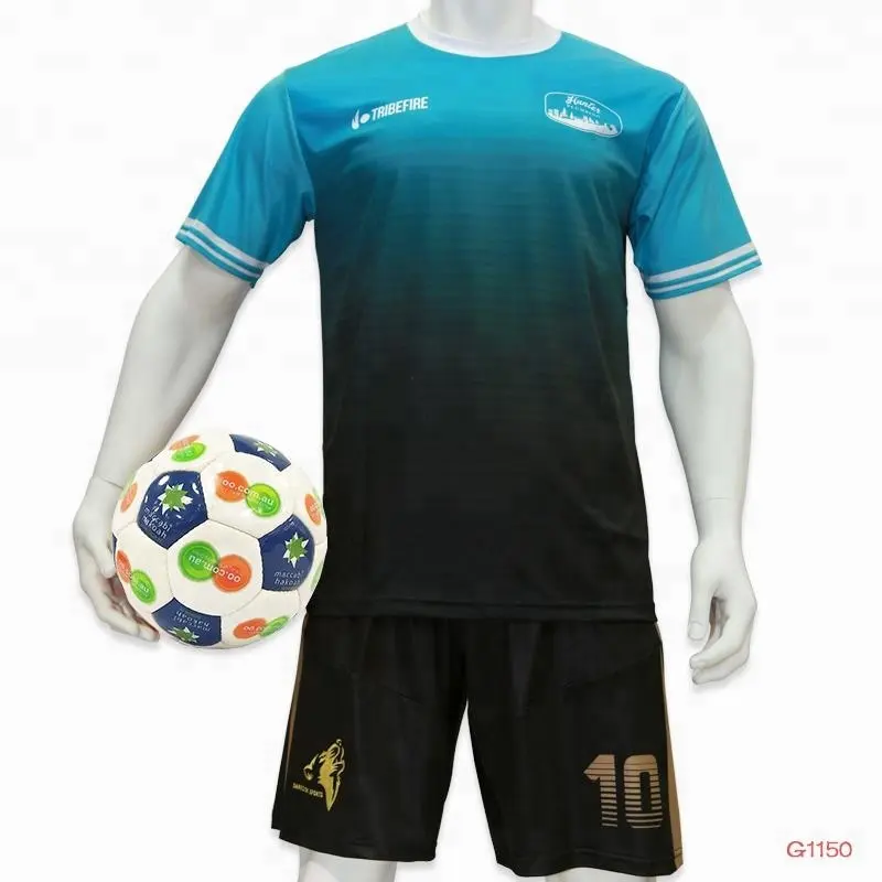 Conjuntos de fútbol en blanco liso Jersey sin marca, uniformes deportivos de fútbol pasión