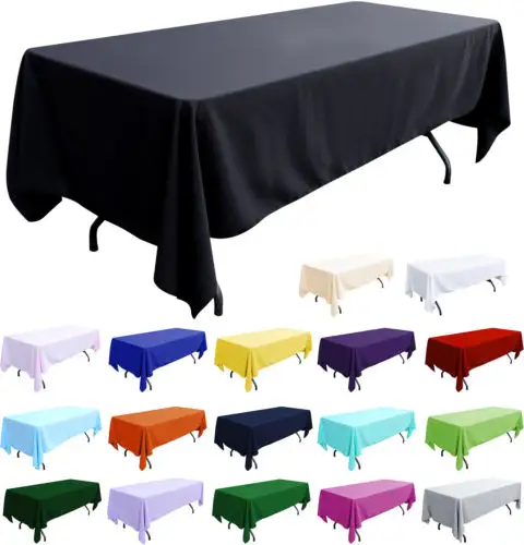 Popular 60x126 Inch Polyester Tablecloths Factory Table Cover Rectangle Party Theme Linen New Wedding Table Cloth