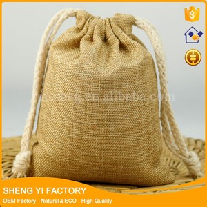 Gris linge de jute cordon sacs à vin pour bouteille - Product Image 6
