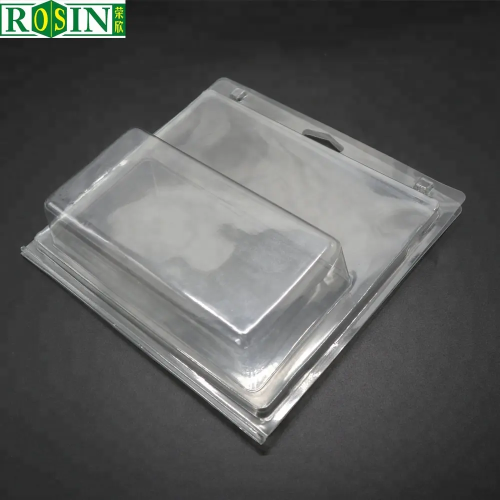 Wholesale Double Foldable Clear Plastic PVC PET Clamshell Blister Toy Packaging Box