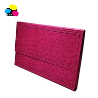 Carpeta de Archivo de Papel con Patrón Expandible Rosa, de Alta Calidad, Ecológica, Impresa con UV, para Papelería Escolar, de 350 g/m²