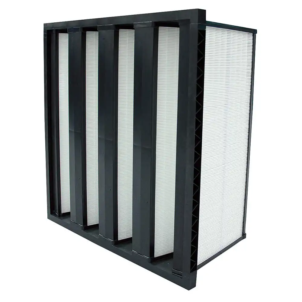 Large Air Volume V-bank W Shape Pleated Box Air Filter for Ventilation Air Conditioning System