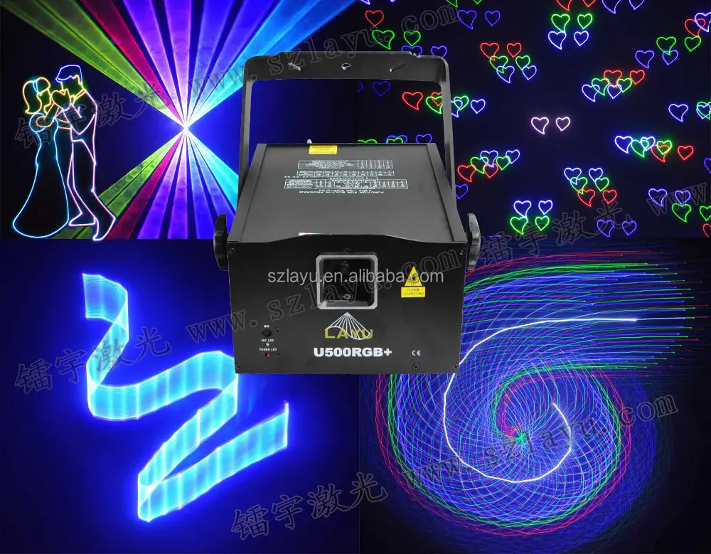 4 in 1 RGB 3D animation writing laser light with 3D effects,beam effects