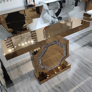 Zarif büyüleyici tarzı kıvılcım kahverengi aynalı konsol masası - Product Image 4