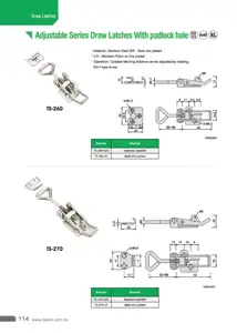 TS-270-SUS ארגז כלים נירוסטה דחיסת מתכוונן צייר Toggle נועל