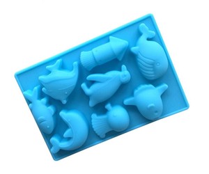 HY Khuôn Silicon Thế Giới Đại Dương 8 Lỗ Khay Đá Sô Cô La Biển Cá Voi Cá Heo Chim Cánh Cụt Cá - Product Image 4