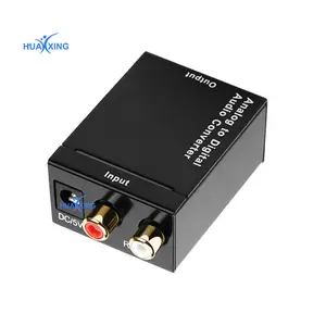 ADC Audio Analogique-numérique Convertisseur RCA 3.5mm Optique spdif Coaxiale Fiber Toslink Adaptateur avec Câble Optique