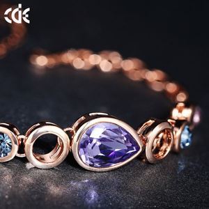 Gros plaqué or bijoux pas <span class=keywords><strong>cher</strong></span> réglable coloré Bracelet en <span class=keywords><strong>cristal</strong></span> fermoir - Product Image 2