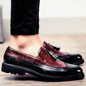 Pria Sepatu Kasual Bernapas Kulit Sepatu Kantor Sepatu untuk Pria Mengemudi Sepatu Nyaman SLIP ON Fashion Rumbai Sepatu