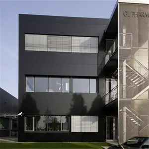 4'x8'ft Dark Black Glossy Bedekt Aangepaste Alucobond Aluminium Composiet Panelen Acp/Acm Vel Voor Building Decoratie