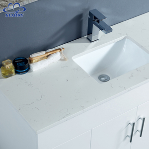 Hot Sell Furniture Luxury <strong>Bathroom</strong> <strong>Sink</strong> Set <strong>Cabinet</strong> With Counter Top Soft Closing Drawer and Square Handle for Shower Room - Product Image 3
