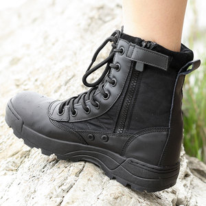Bottes de combat en cuir de vache beige pour <span class=keywords><strong>homme</strong></span>, 9 pouces, chaussures tactiques du désert pour l'été et l'hiver avec fermeture éclair pour l'été et l'hiver - Product Image 6