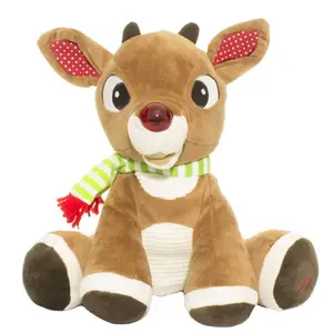 Customized logo stuffed & plush toys reindeer animal deer toy with scarf