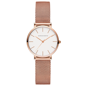 Usine En Gros HM-CC32 À La Mode Femmes Quartz Cadran Montre 3 Bar Étanche Mince En Acier Inoxydable <span class=keywords><strong>Maille</strong></span> Bande Simple Main Montre - Product Image 3