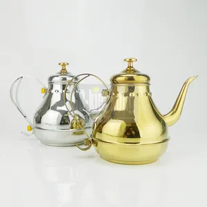 العربية مجموعة غلايات (أباريق) الفولاذ المقاوم للصدأ صفير غلايات شاي المحمولة المنزلية المطبخ المياه إبريق لإعداد الشاي والقهوة