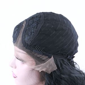 Color Loose Wavy Synthetic <strong>Wigs</strong> Front <strong>Wigs</strong> for Black Trendy L Part Glueless Synthetic Lace Women Wholesale Natural Black Long - Product Image 5