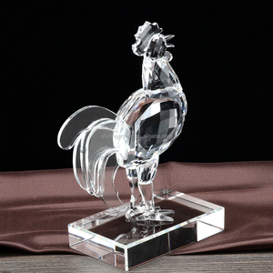 Shining new arrival <strong>crystal</strong> glass chinese zodiac <strong>rooster</strong> <strong>figurines</strong> award with stand chinese zodiac Gift Box - Product Image 4