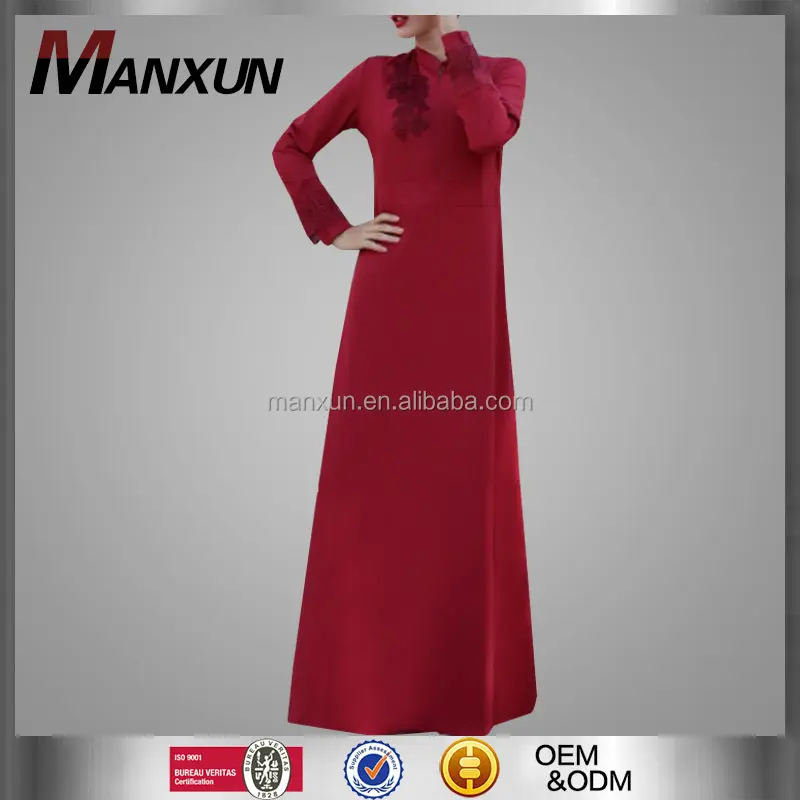 Gaun Wanita Elegan Muslim Applique Mewah Lengan Panjang Rok Maxi Desain Dubai Timur Tengah Grosir Online
