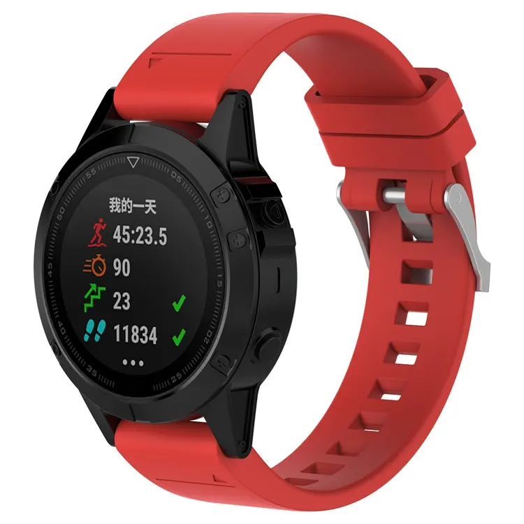 Tali Jam Tangan Karet Silikon Zulu Macan Tutul Antik 26Mm untuk Garmin Fenix 5X