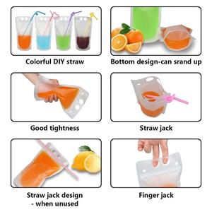 plástico bolsas de bebida resistente de <span class=keywords><strong>mano</strong></span> helado translúcido Reclosable Stand-up bolsa inferior de <span class=keywords><strong>2</strong></span>,4" fuelle - Product Image 5