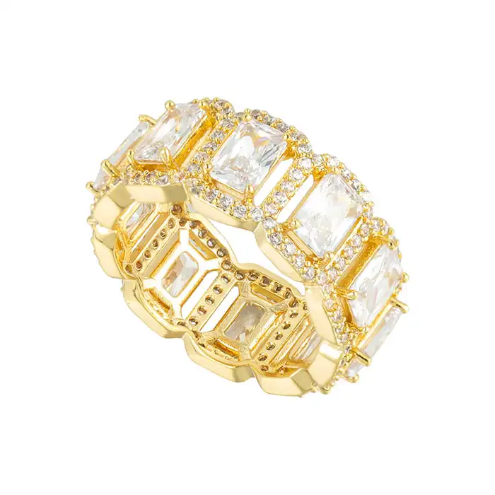 ملكة جمال مجوهرات 18krgp 9ct الأبيض خاتم من الذهب والألماس ، ونظام تحديد المواقع خاتم الزواج