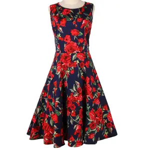 Женское винтажное платье в стиле кантри, с цветочным принтом