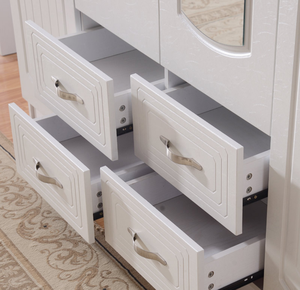 Phong Cách Châu Âu Trắng PVC <span class=keywords><strong>MDF</strong></span> Tủ Quần Áo Với Gương Cho Đồ Nội Thất Phòng Ngủ - Product Image 6