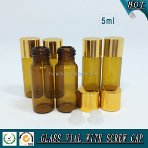 <span class=keywords><strong>Olio</strong></span> <span class=keywords><strong>essenziale</strong></span> 1ml 2ml 3ml 4ml 5ml flaconi di vetro ambrato marrone flaconi per tester con riduttore di orifizio e tappo in oro nero - Product Image 3